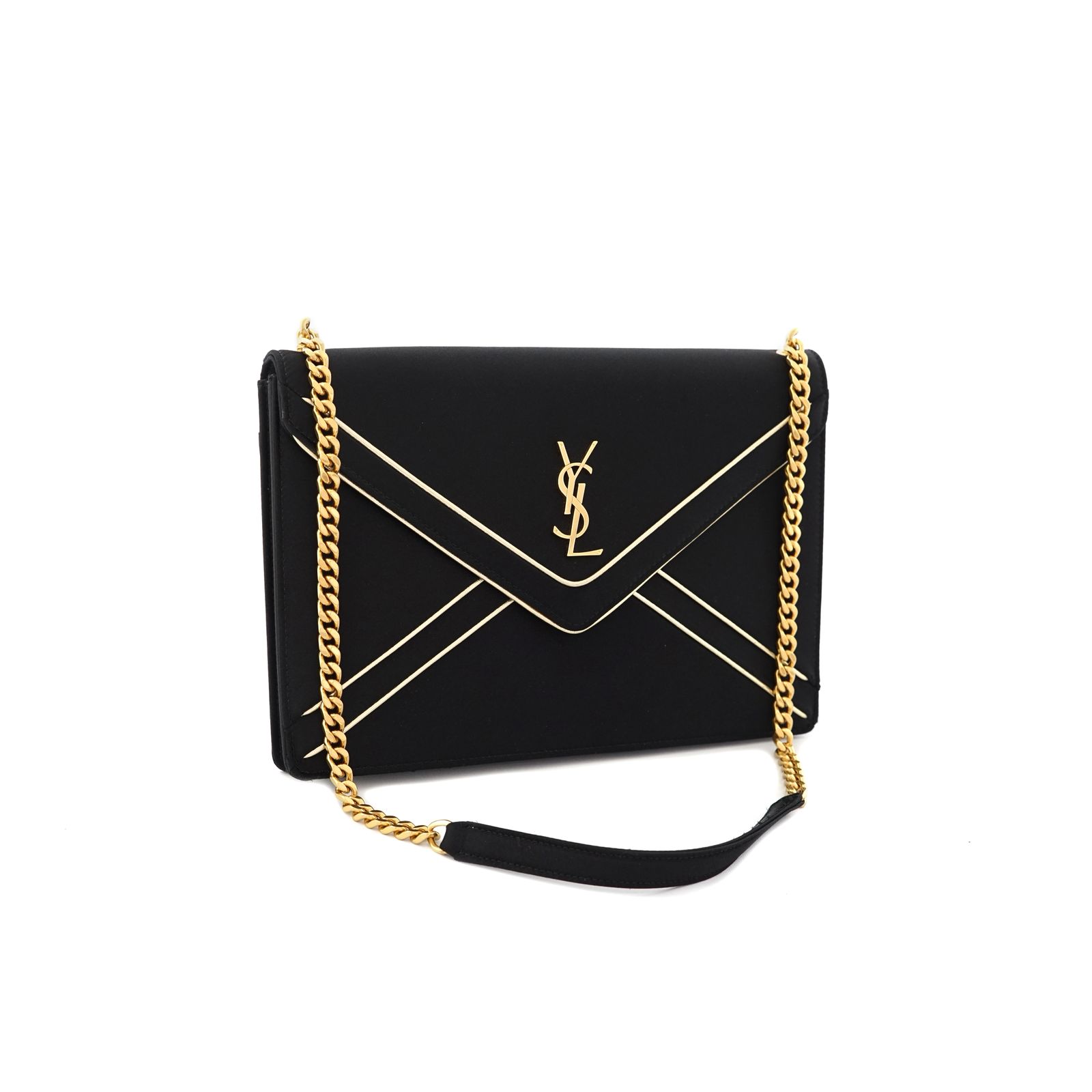 Gaby Chain Bag Satin Black Silver GHW