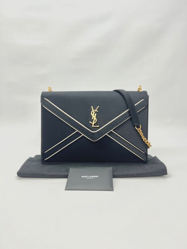 Gaby Chain Bag Satin Black Silver GHW