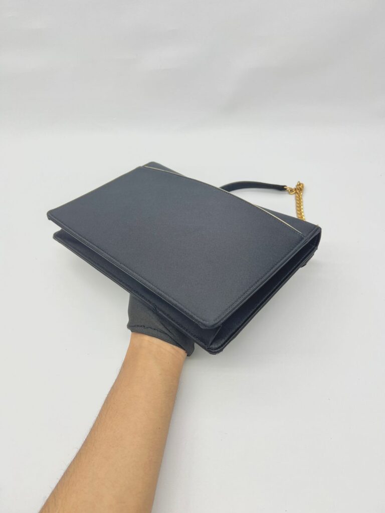 Gaby Chain Bag Satin Black Silver GHW