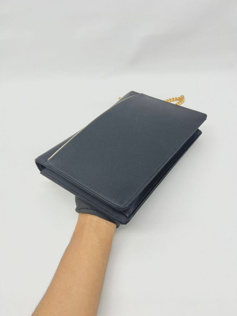 Gaby Chain Bag Satin Black Silver GHW