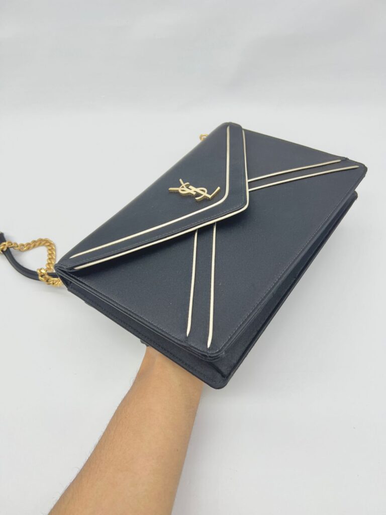 Gaby Chain Bag Satin Black Silver GHW