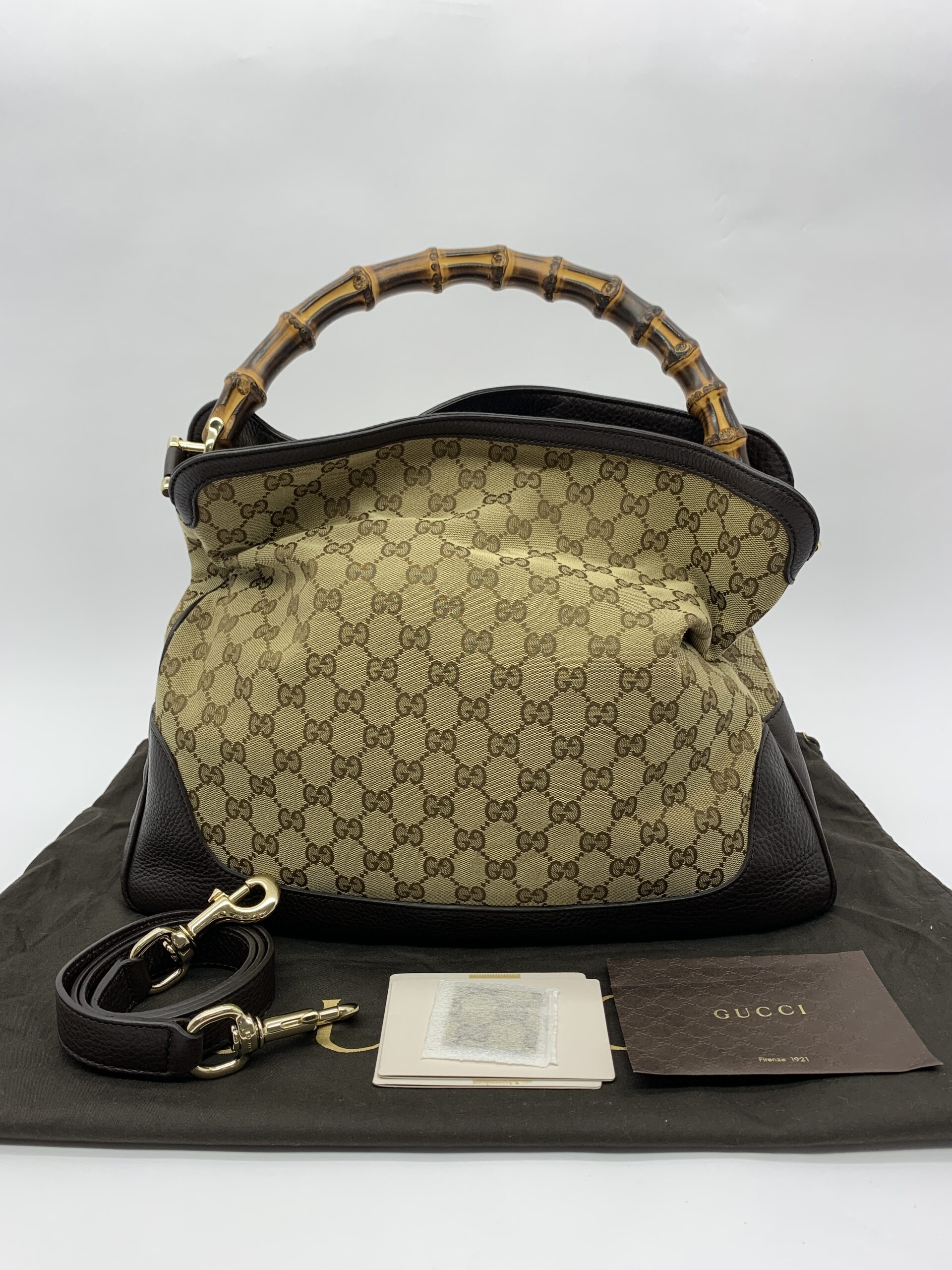 Diana Bamboo GG Canvas Brown GHW