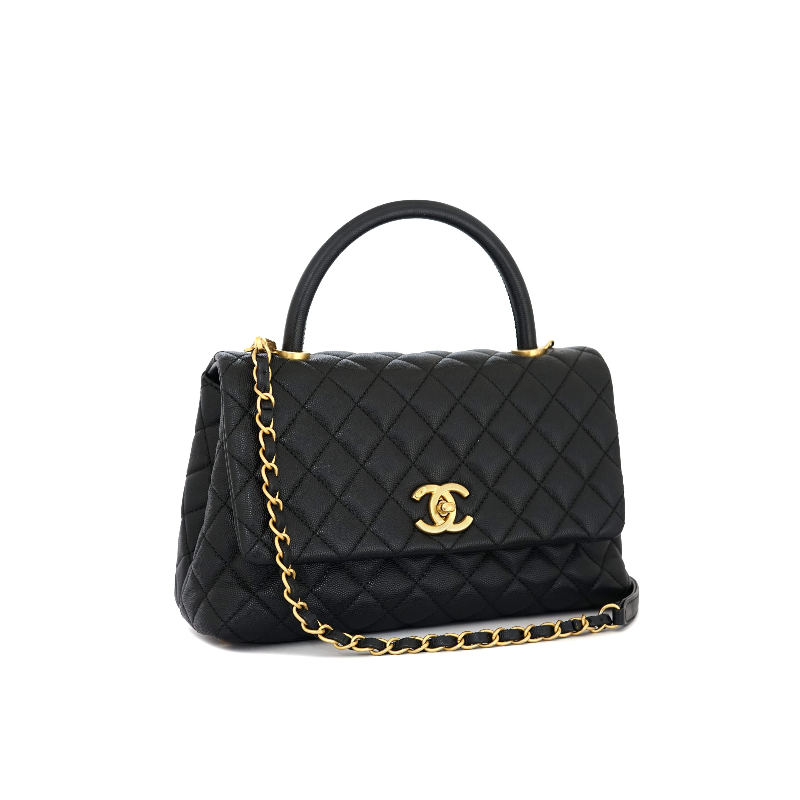 Coco Handle Medium Caviar Black GHW