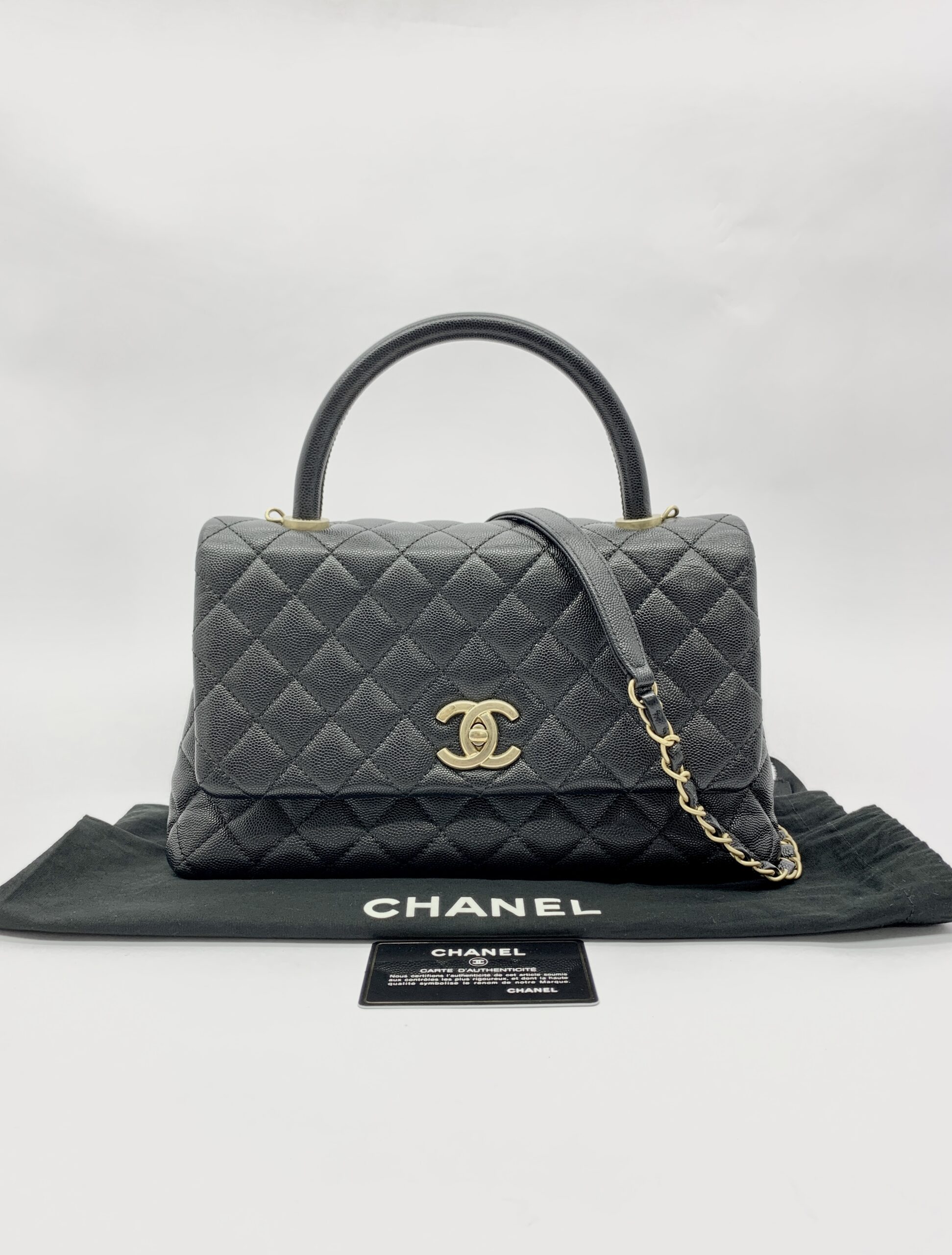 Coco Handle Medium Caviar Black GHW