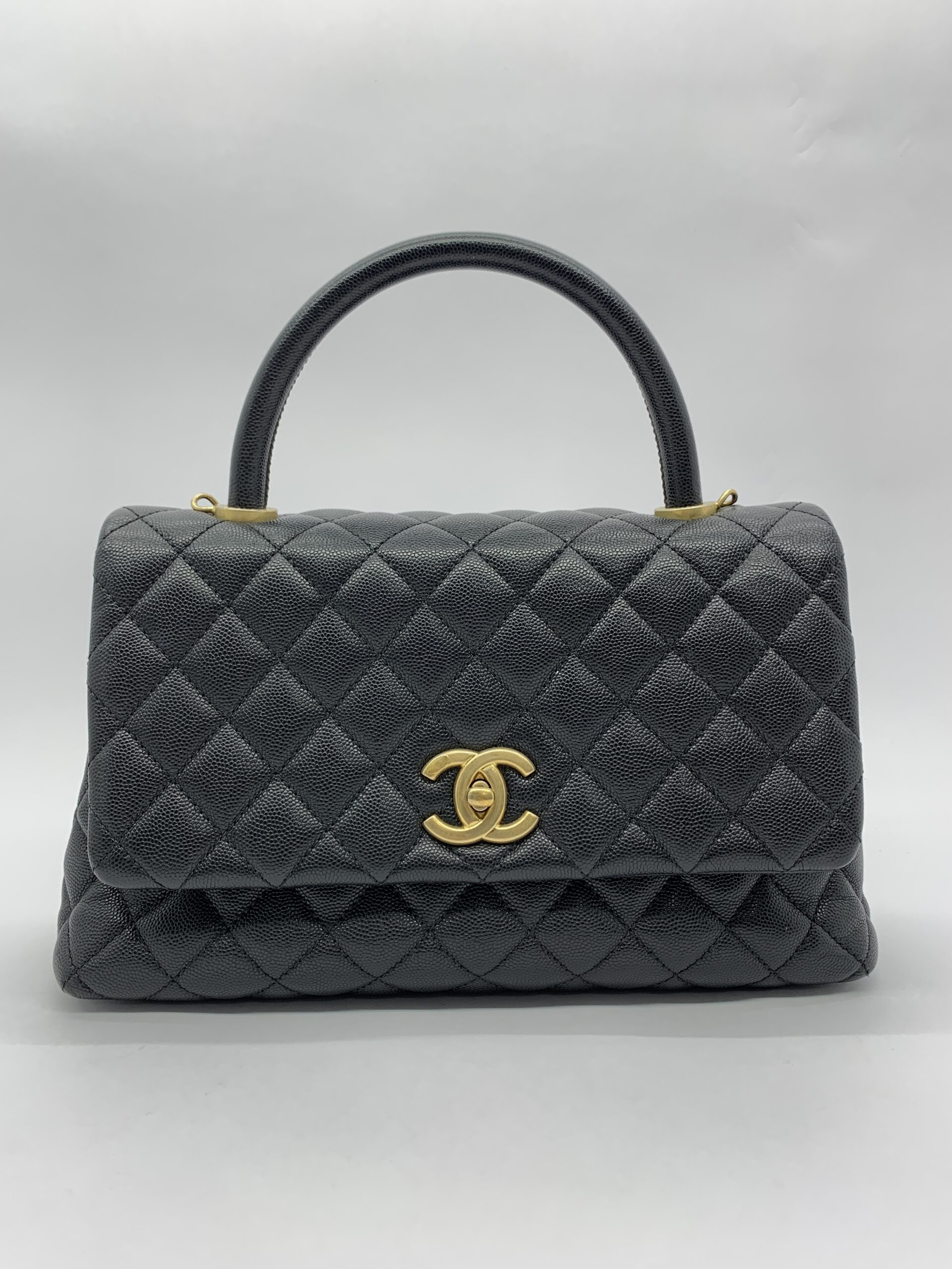 Coco Handle Medium Caviar Black GHW