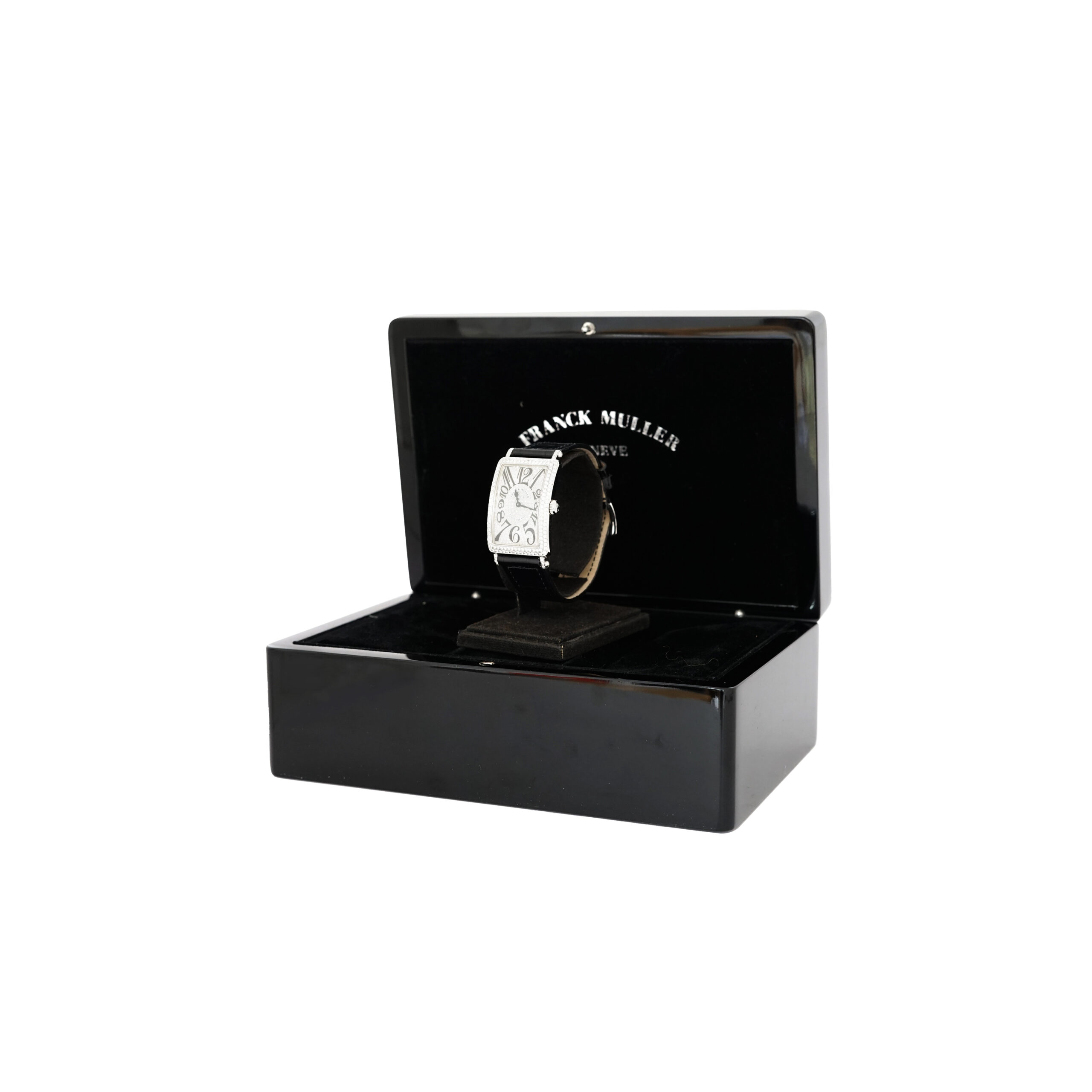 Long Island 952 Qz Silver Diamond Bezel Black Croco Strap