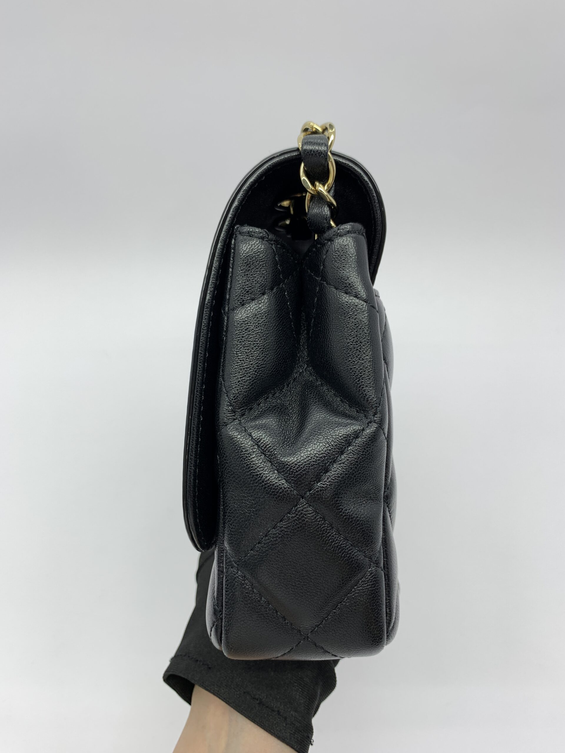 CC Flap Bag Black GHW