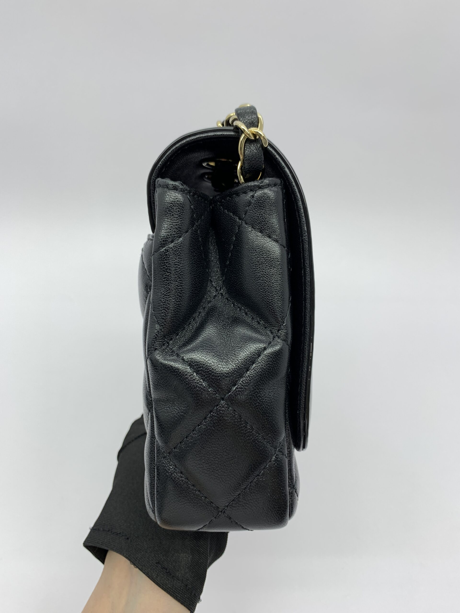 CC Flap Bag Black GHW