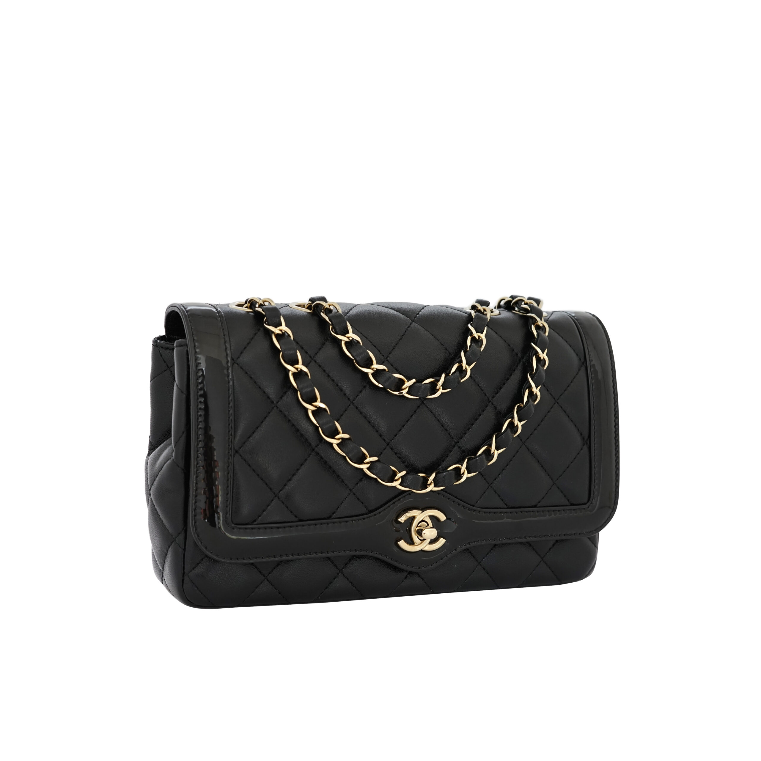 CC Flap Bag Black GHW