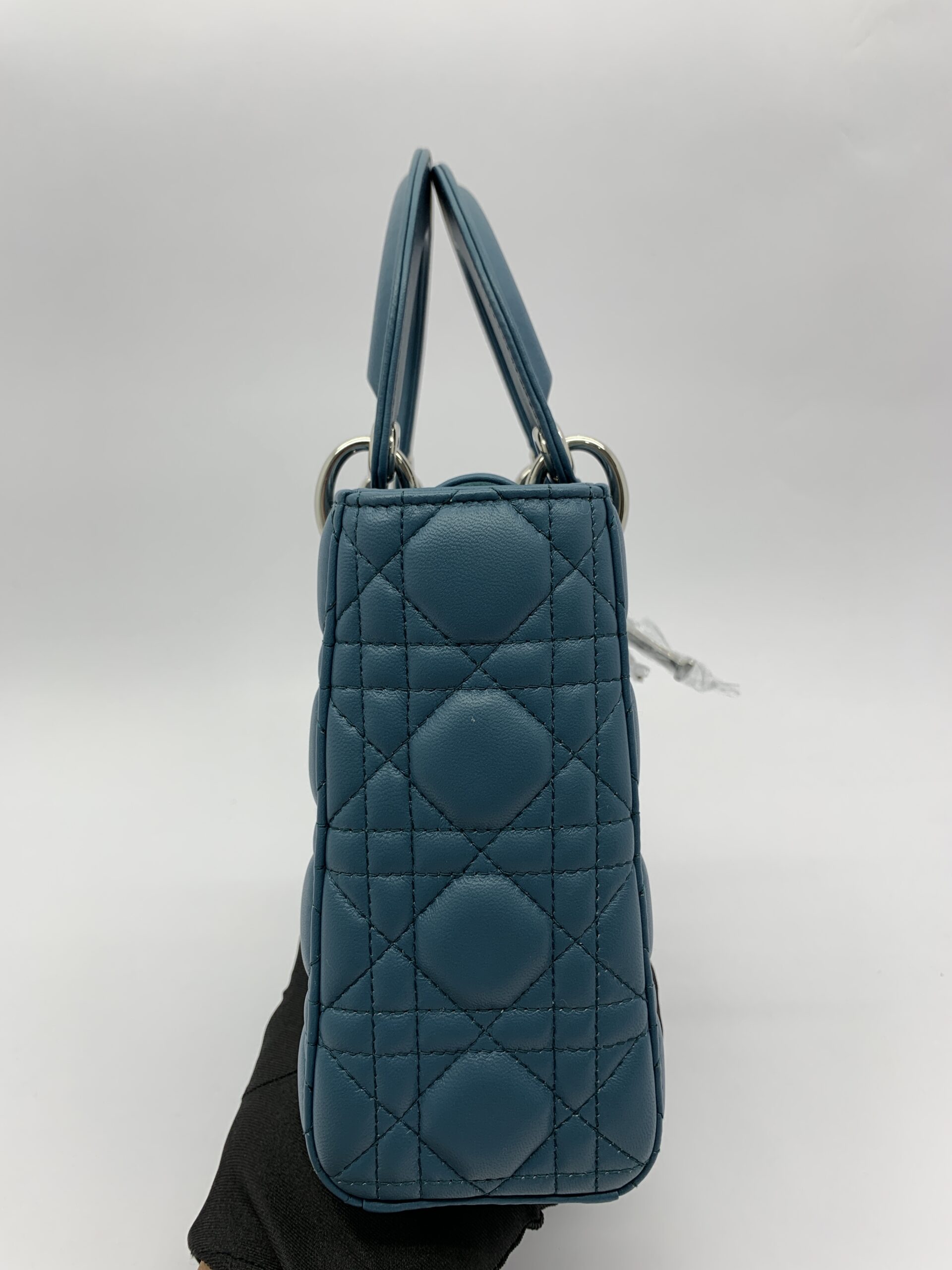 Lady Dior Small Lambskin Deep Ocean SHW