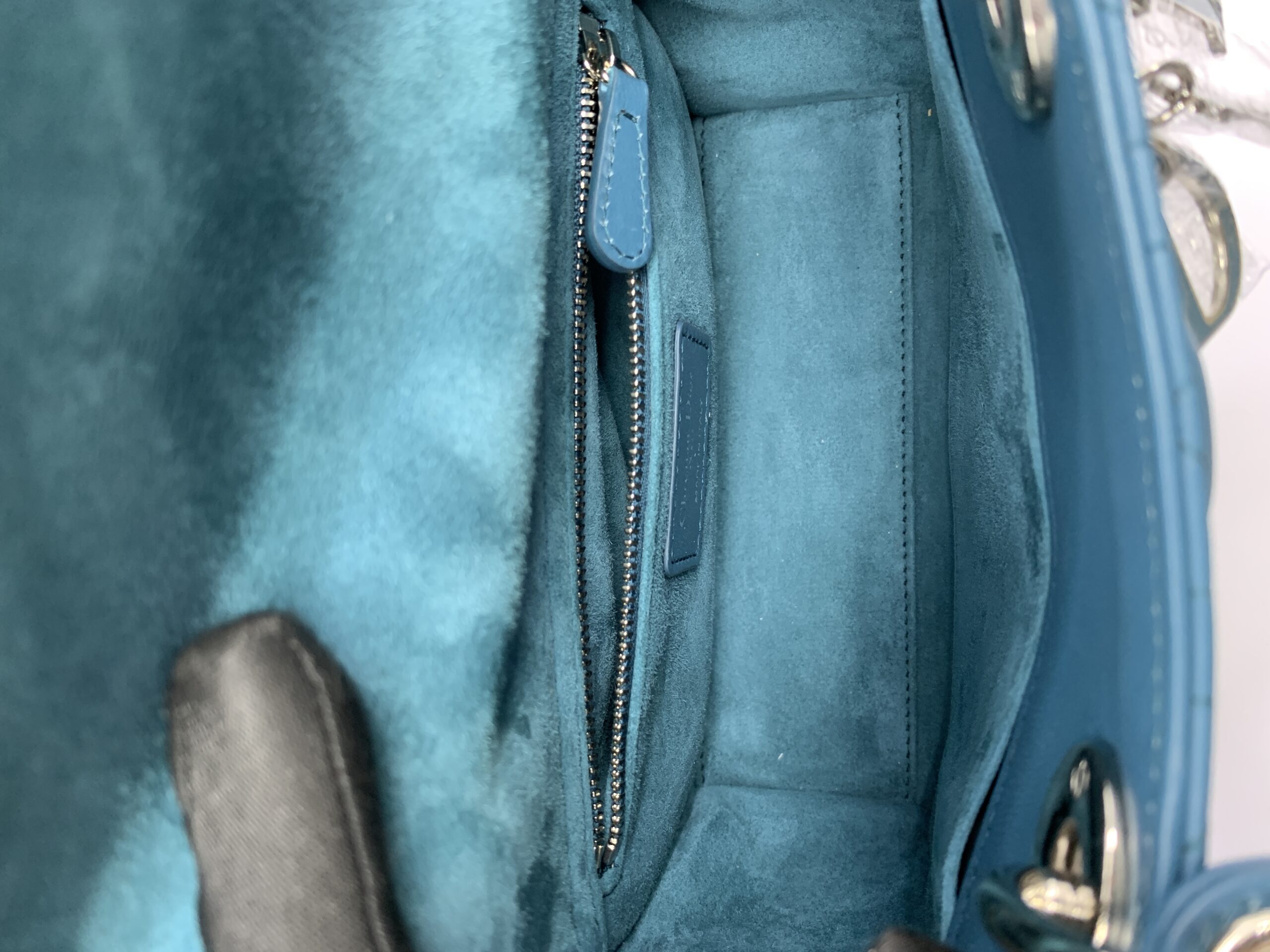 Lady Dior Small Lambskin Deep Ocean SHW