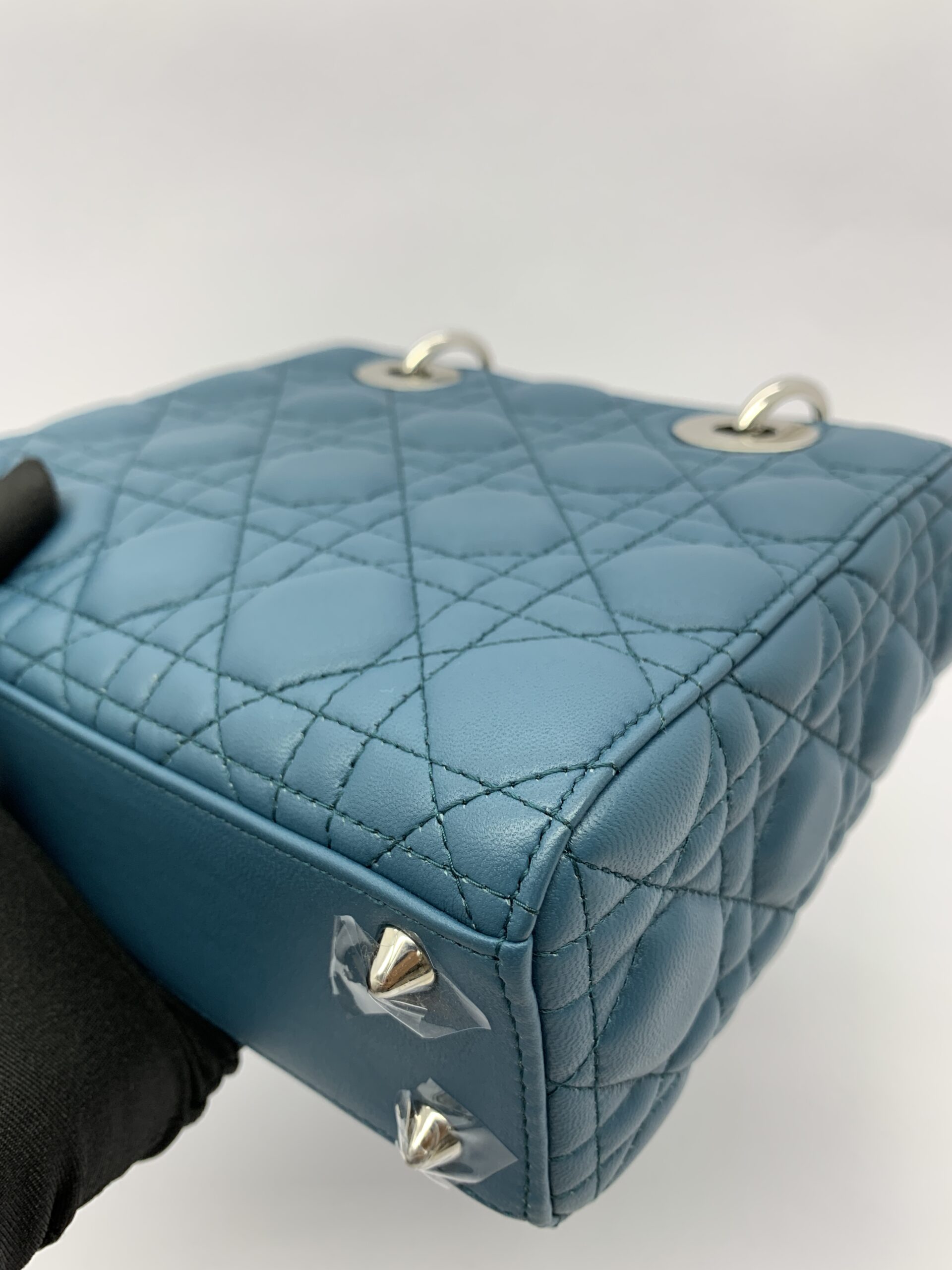 Lady Dior Small Lambskin Deep Ocean SHW