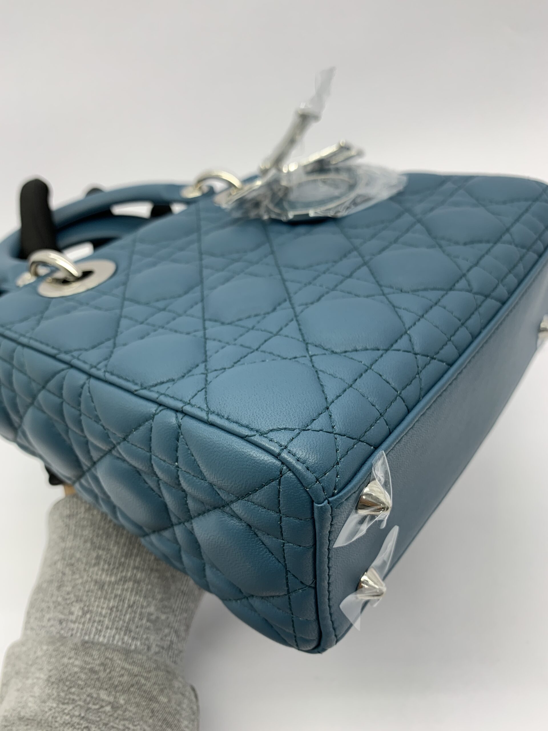 Lady Dior Small Lambskin Deep Ocean SHW
