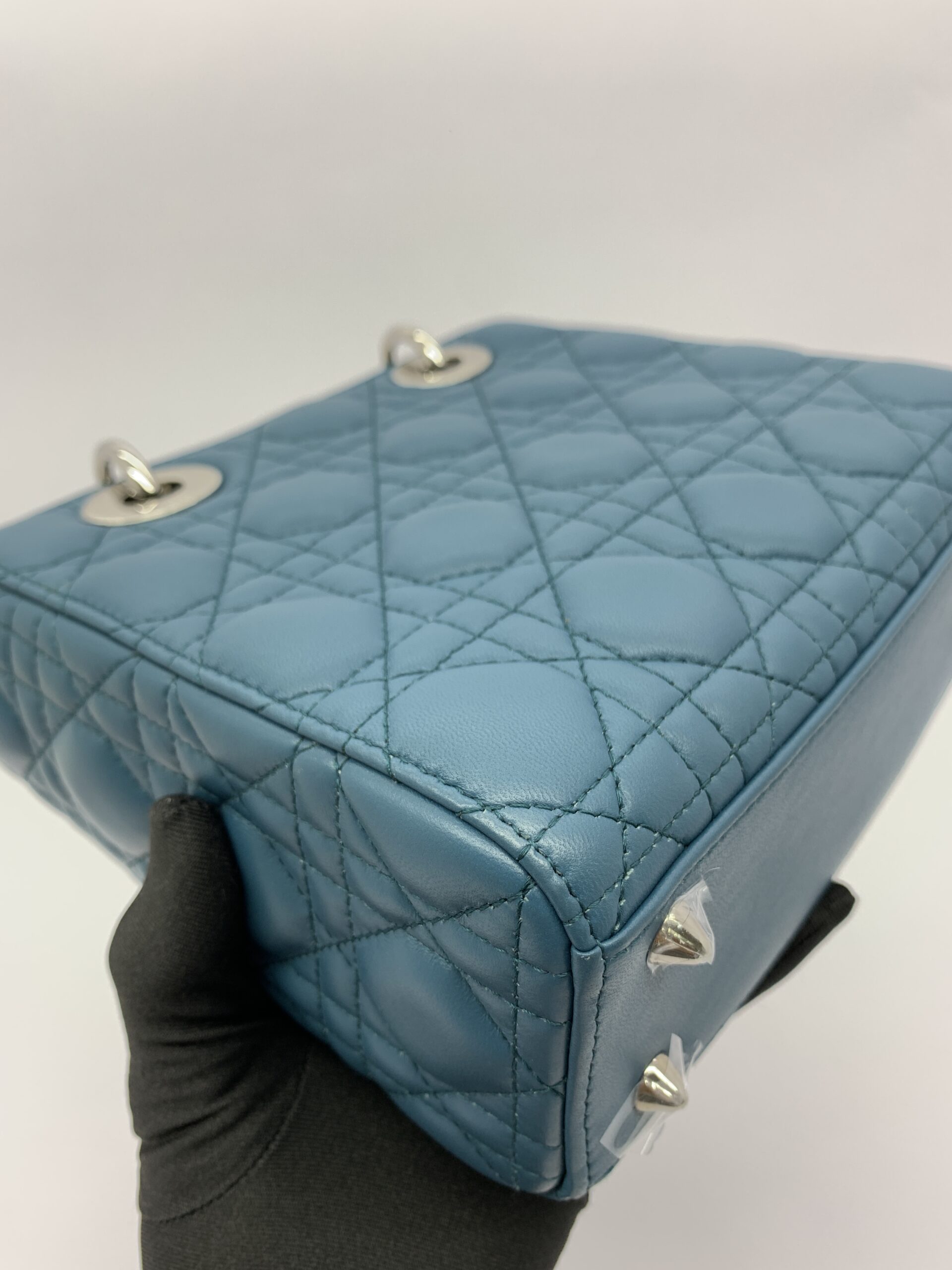 Lady Dior Small Lambskin Deep Ocean SHW