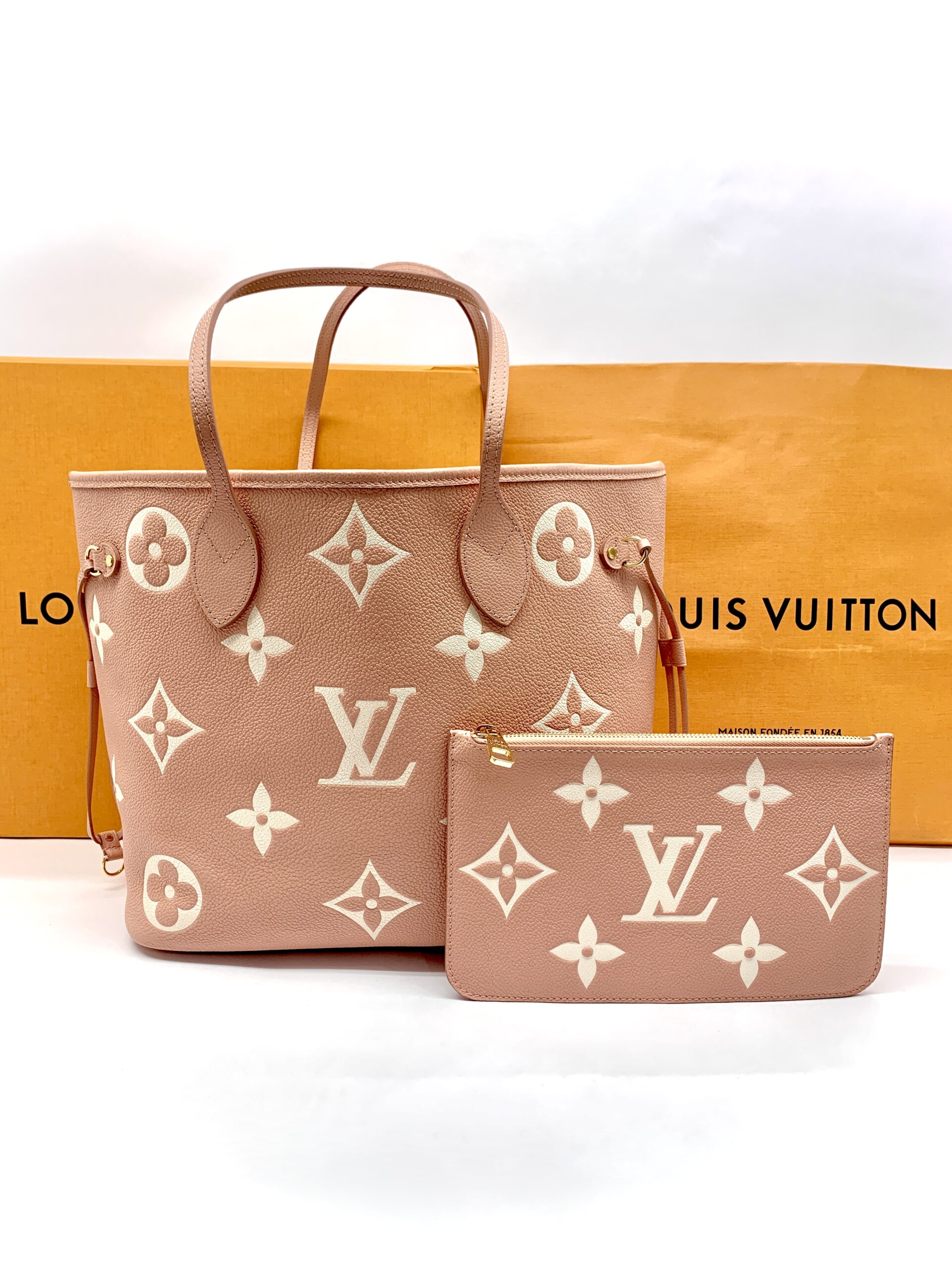 Neverfull MM Monogram Empreinte Rose Trianon Ghw