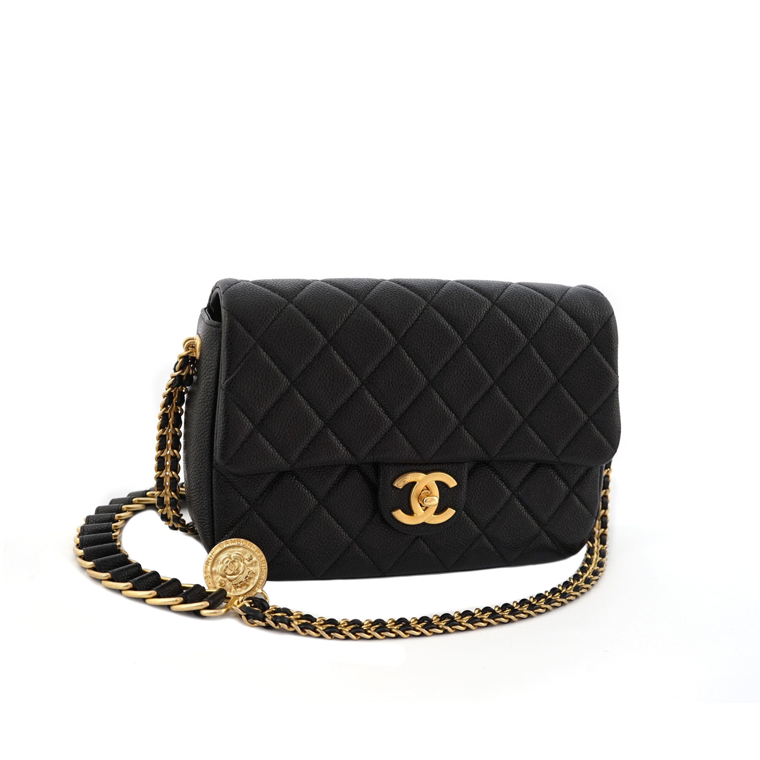 Flap Bag Black caviar GHW
