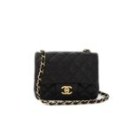 Mini Square Black Lambskin GHW
