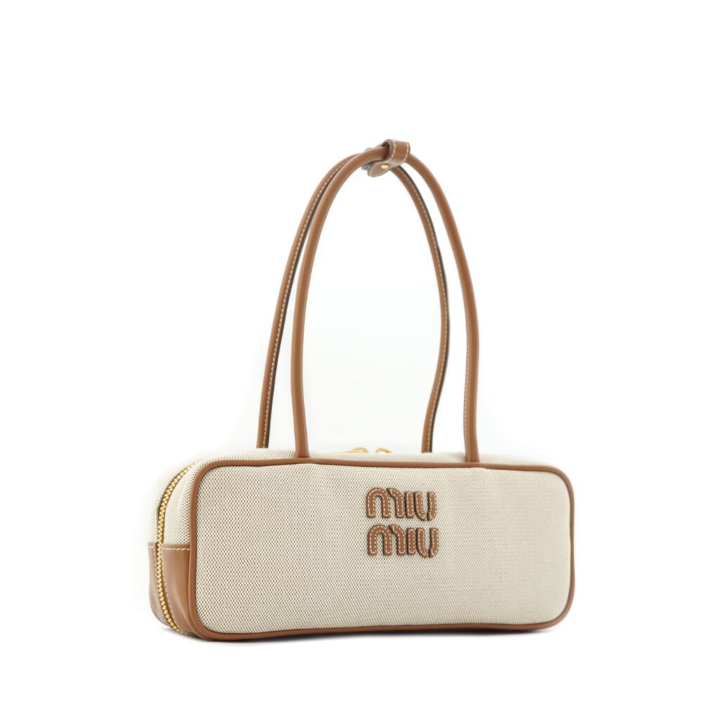 Beau Bag Small Canvas Leather Beige Brandy GHW