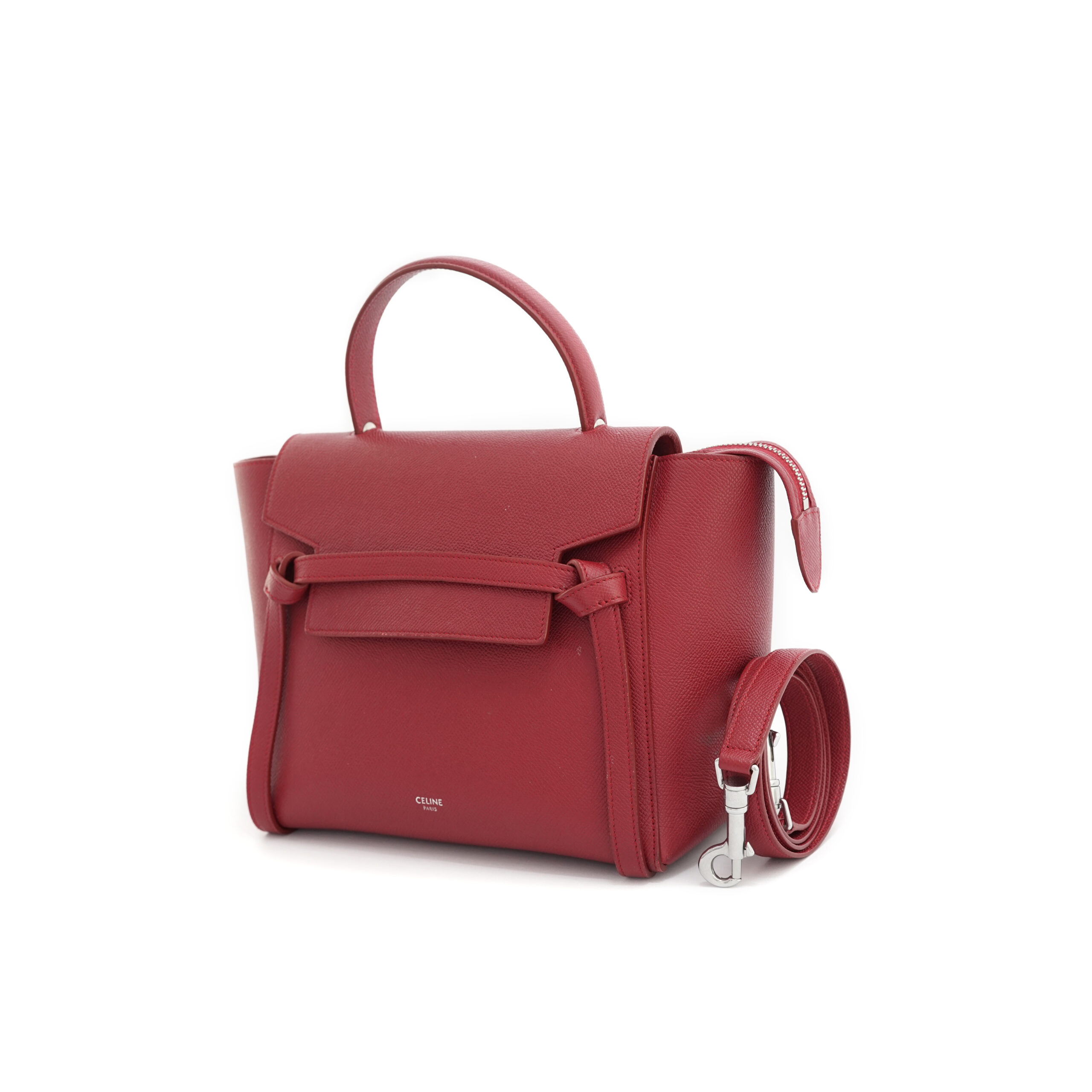 Micro Belt Bag Grained Red SHW