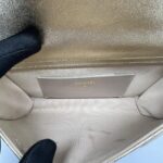 Clutch With Chain Metallic Calfskin Gold Metal GHW