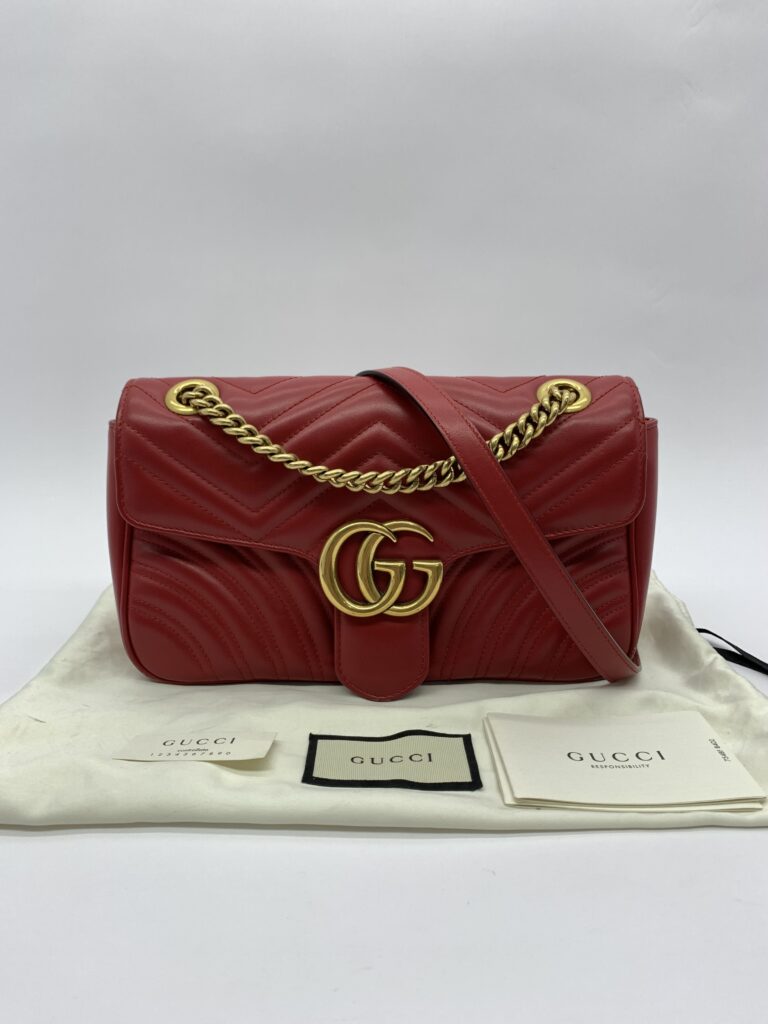 Marmont Flap Small Red GHW