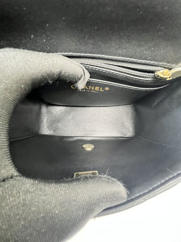 Mini Square Black Lambskin GHW