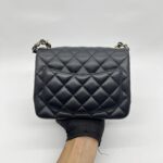 Mini Square Black Lambskin GHW