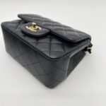 Mini Square Black Lambskin GHW