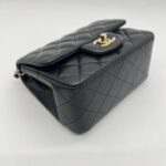 Mini Square Black Lambskin GHW