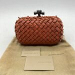 Fringe Knot Clutch Orange Coral