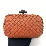 Fringe Knot Clutch Orange Coral