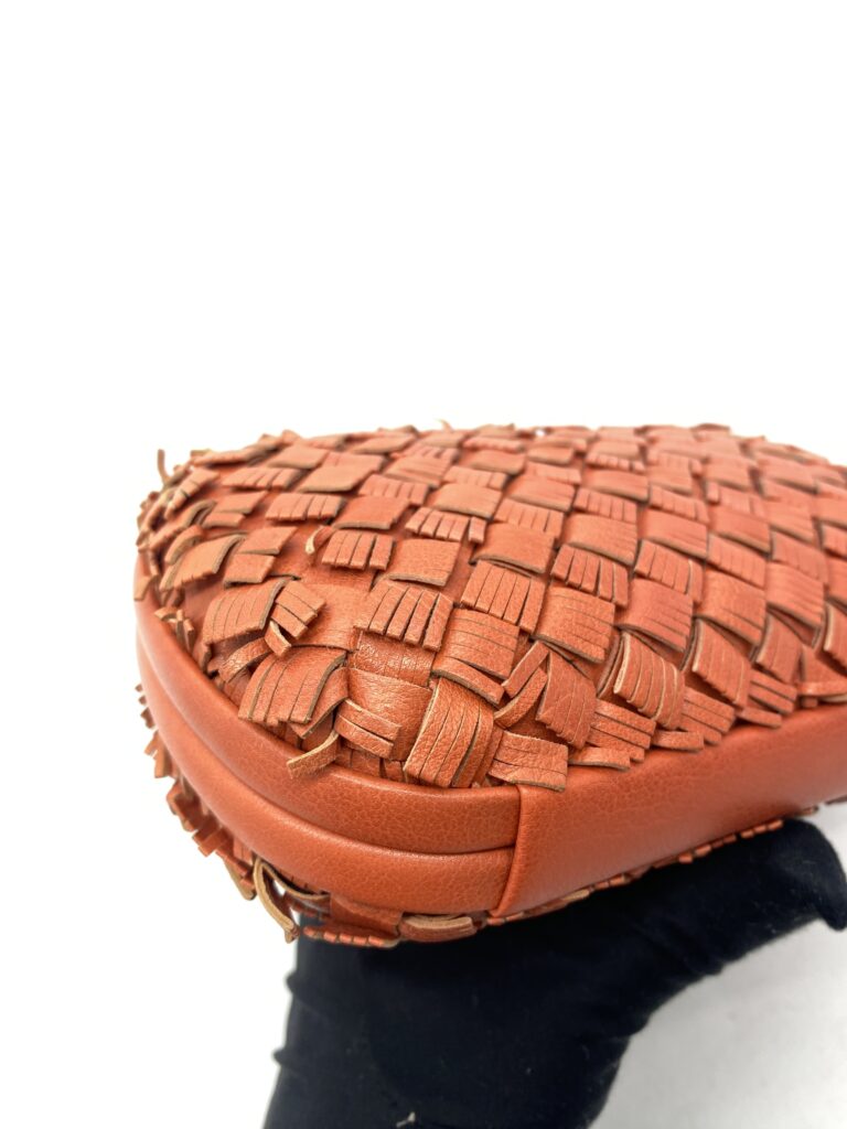 Fringe Knot Clutch Orange Coral