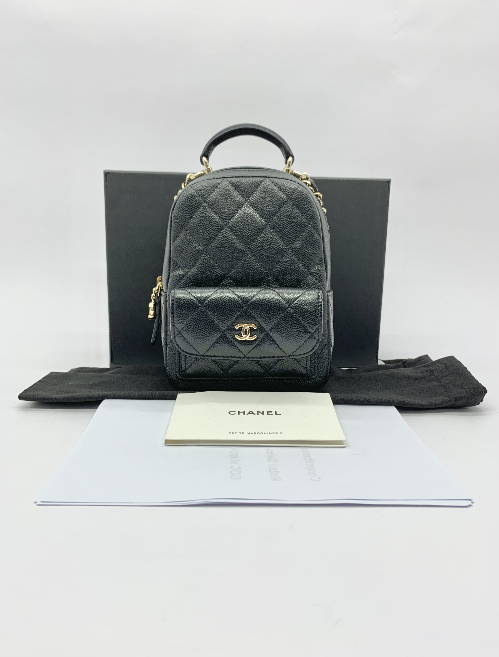 Mini Backpack Black Caviar LGHW