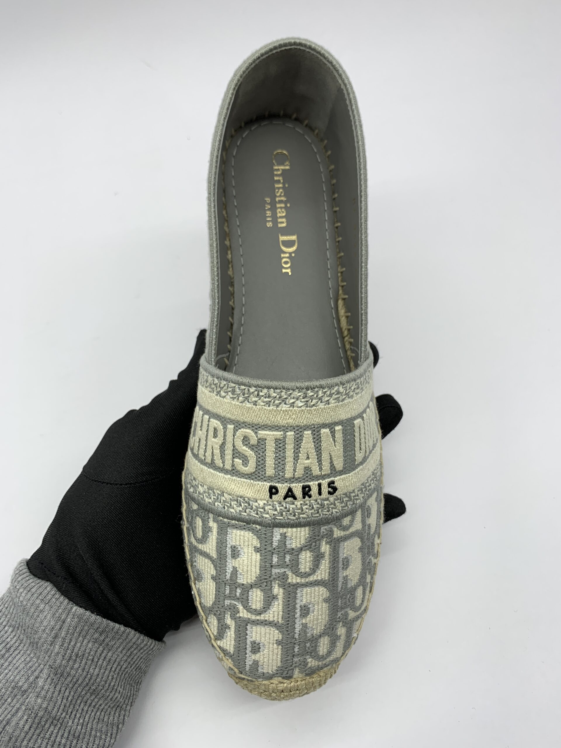 Granville Espadrilles Canvas Grey Stone Oblique