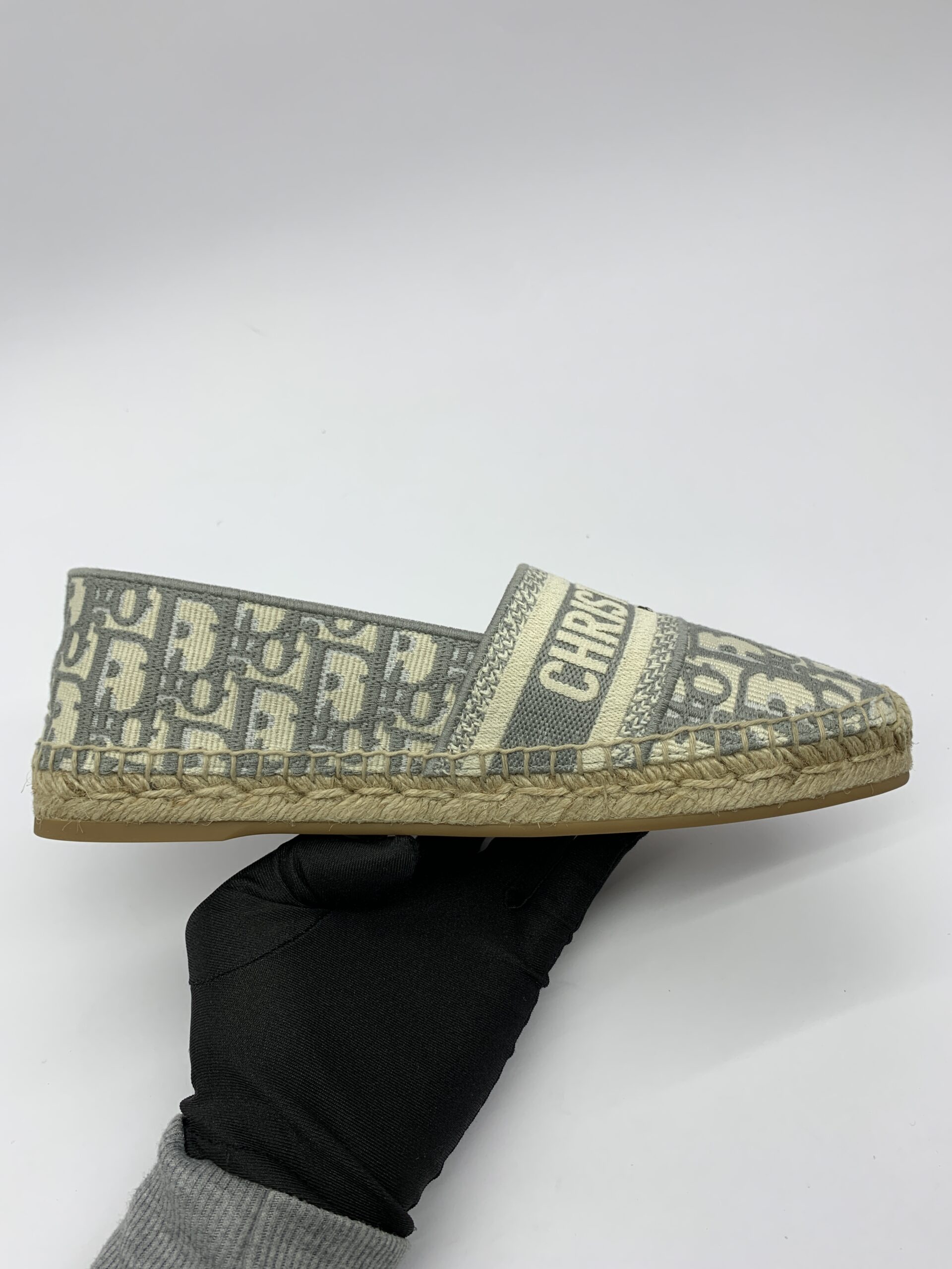 Granville Espadrilles Canvas Grey Stone Oblique