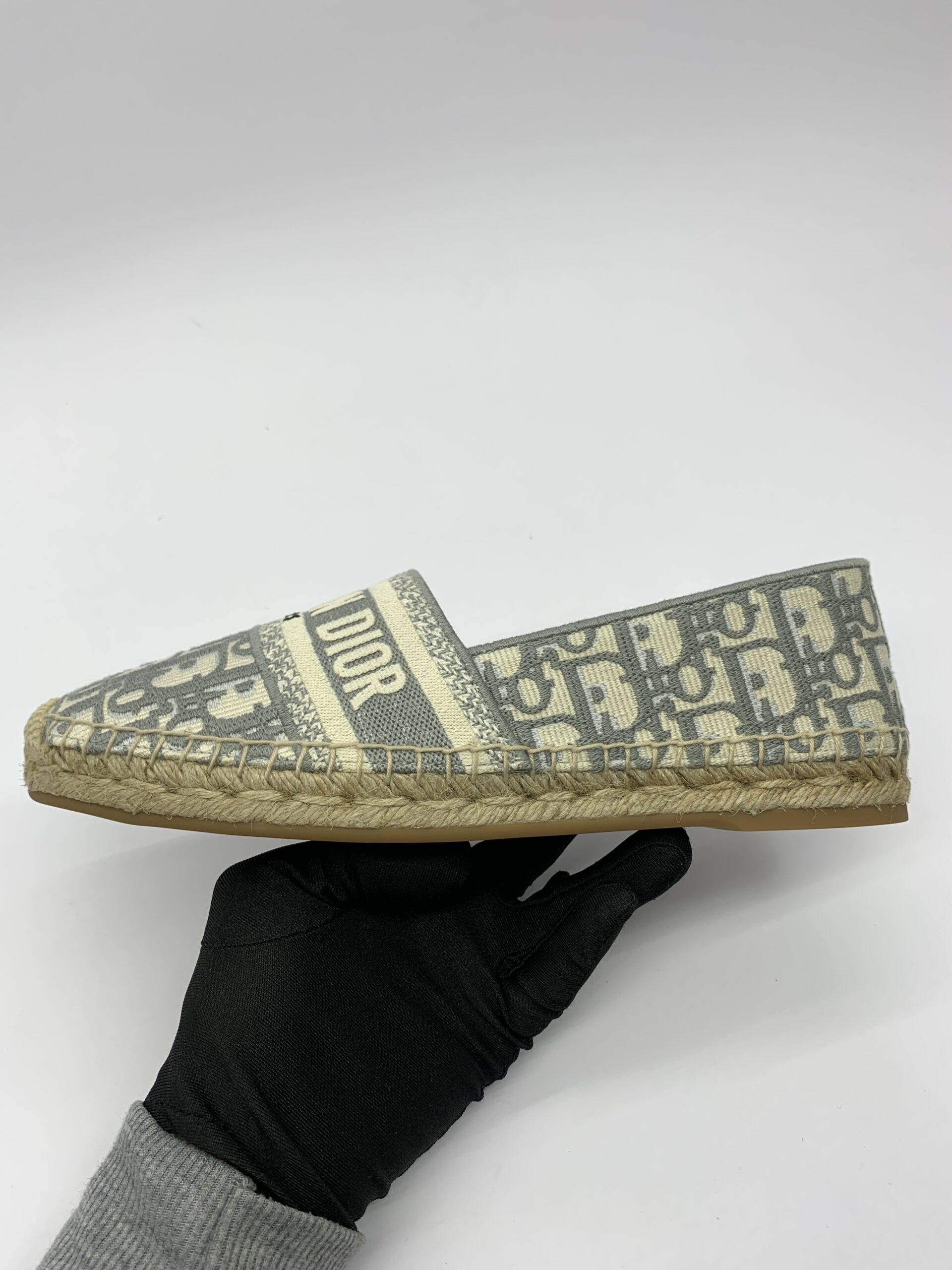 Granville Espadrilles Canvas Grey Stone Oblique