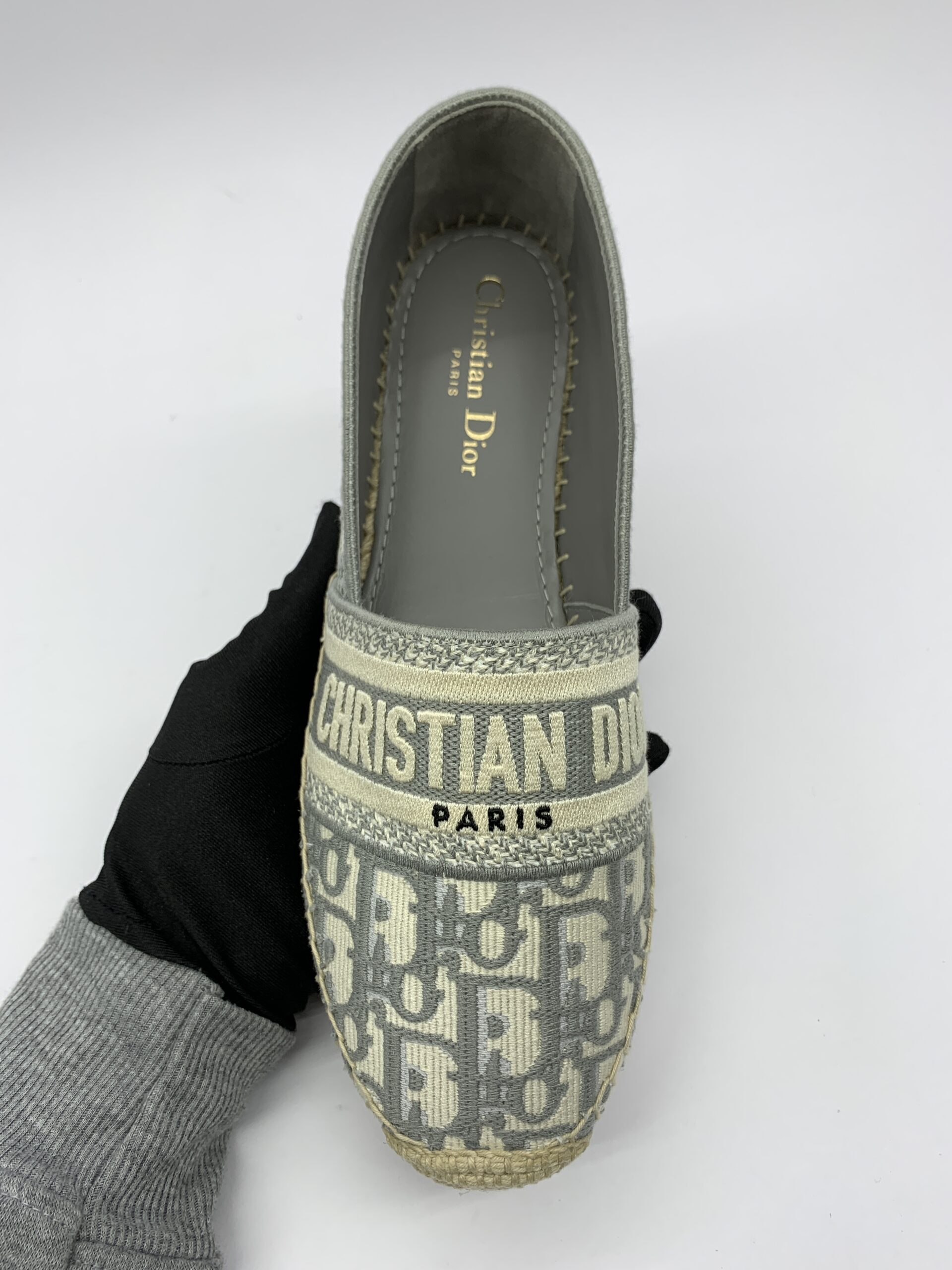 Granville Espadrilles Canvas Grey Stone Oblique