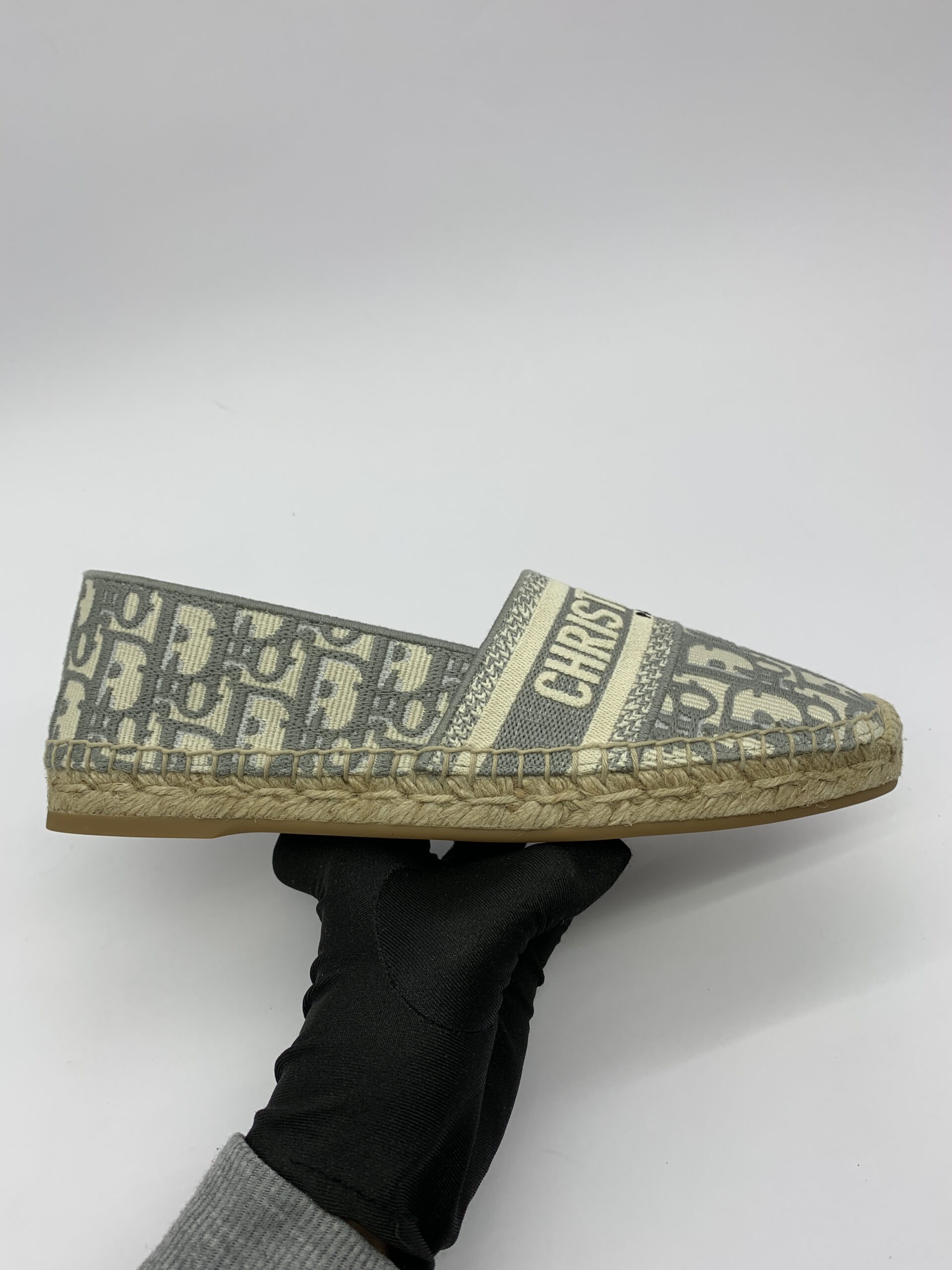 Granville Espadrilles Canvas Grey Stone Oblique