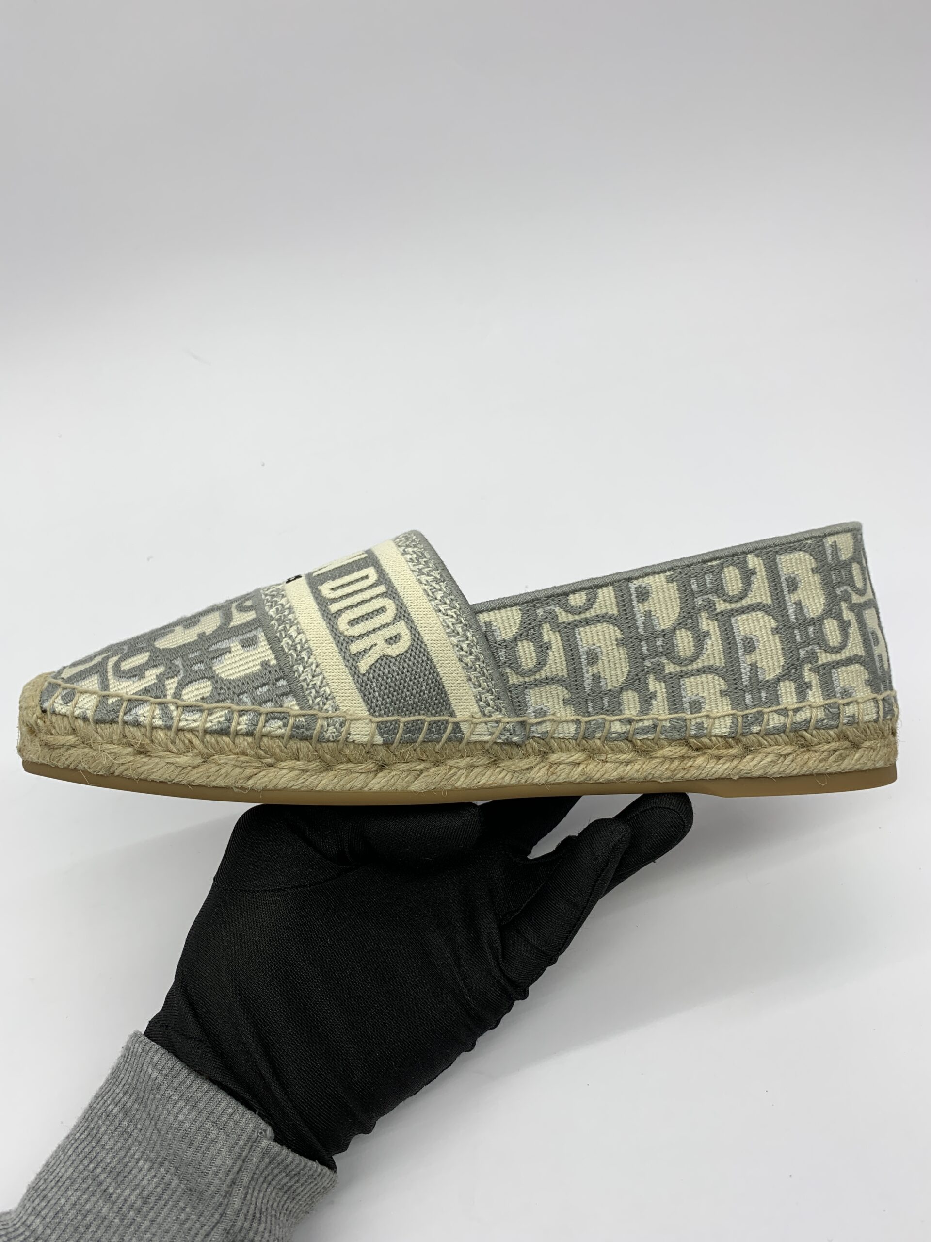 Granville Espadrilles Canvas Grey Stone Oblique