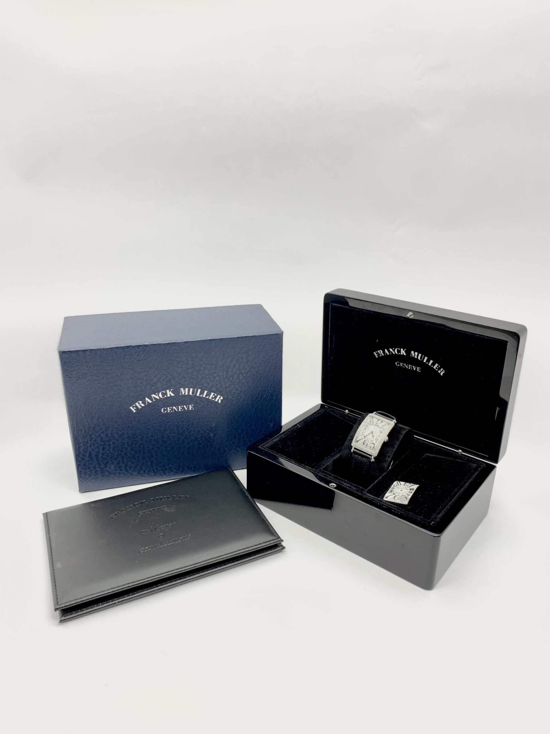 Long Island 952 Qz Silver Diamond Bezel Black Croco Strap