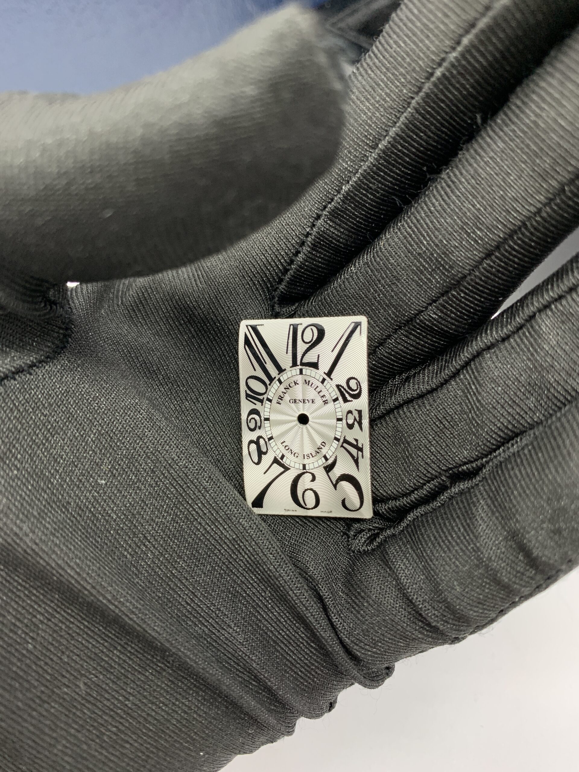 Long Island 952 Qz Silver Diamond Bezel Black Croco Strap