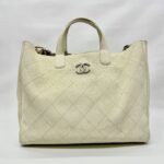 Large Shopping Tote Caviar White SHW