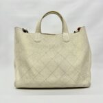 Large Shopping Tote Caviar White SHW
