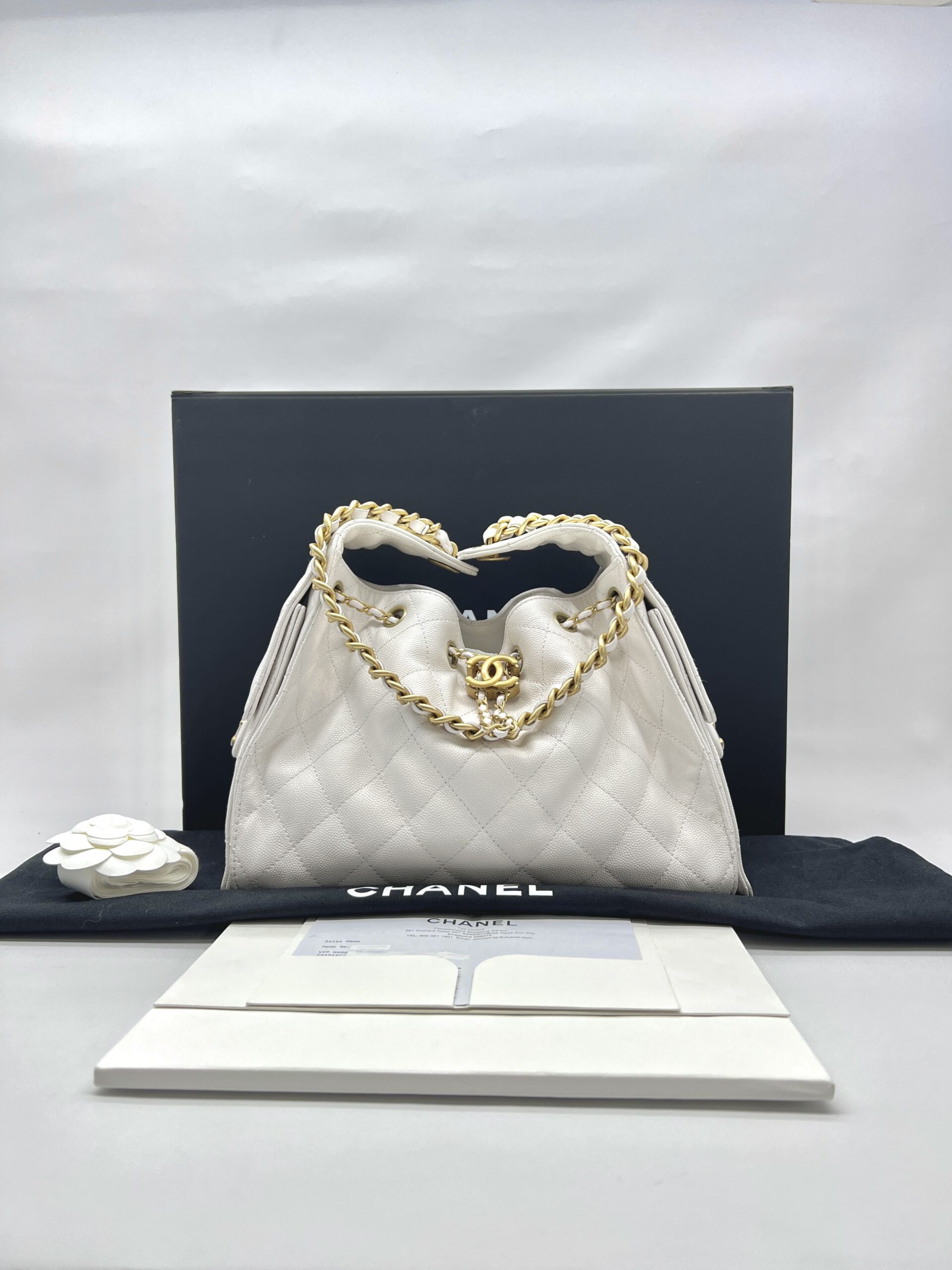 C25 Small Caviar White GHW