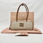 Beau Bag Small Canvas Leather Beige Brandy GHW