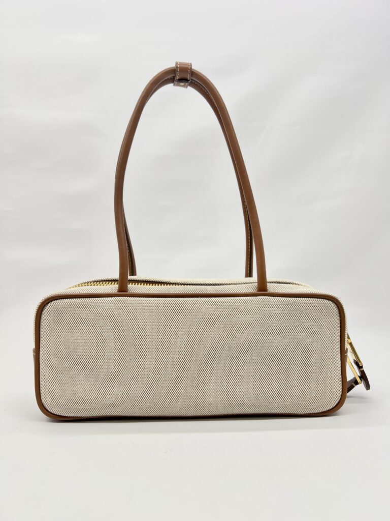 Beau Bag Small Canvas Leather Beige Brandy GHW