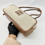 Beau Bag Small Canvas Leather Beige Brandy GHW