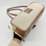 Beau Bag Small Canvas Leather Beige Brandy GHW