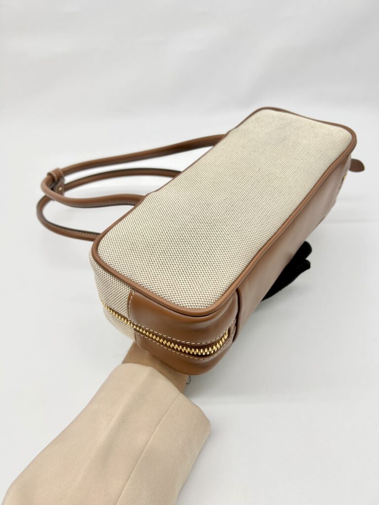 Beau Bag Small Canvas Leather Beige Brandy GHW