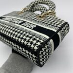 Lady D-Joy Medium Canvas Houndstooth Black White GHW
